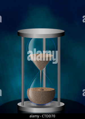 3d digital computer illustration of an old hourglass with modern design Stock Photo