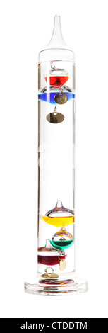 Galileo thermometer on the white background Stock Photo