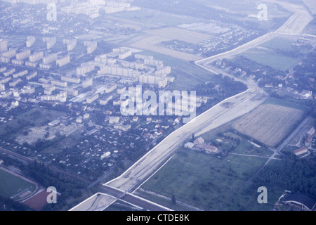 The Berlin Wall Region from the air at Staaken, West Berlin in 1979 Stock Photo