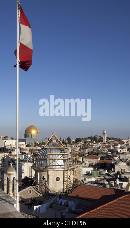 Rooftop view from the Austrian Hospice in the Old City of Jerusalem, Israel Stock Photo