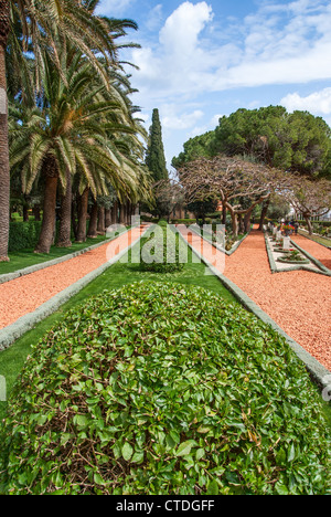 fragment of famous Bahai gardens in Haifa, Israel Stock Photo