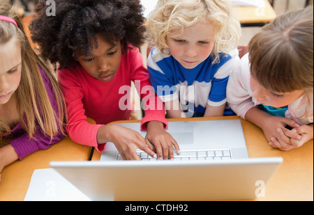 Students using laptop Stock Photo