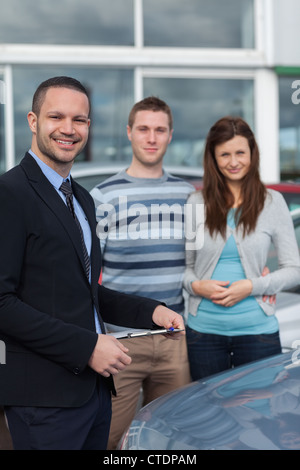 Clients having a meeting with a salesman Stock Photo