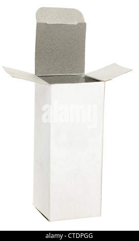 Used empty long cardboard box Stock Photo
