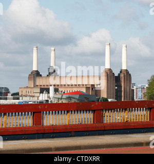 London Battersea Powerstation, in Wandsworth,  was abandoned factory power station. This Iconic landmark is now being renovated for a shopping center. Stock Photo