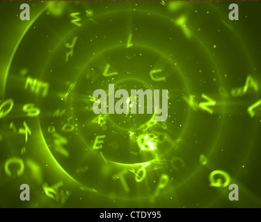 Capital letters in green circles Stock Photo