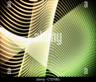 Volute of green and yellow lines Stock Photo