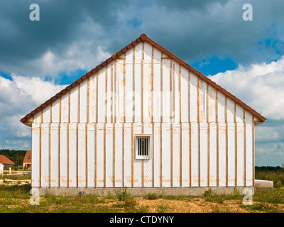 New bungalow house construction - Indre-et-Loire, France. Stock Photo