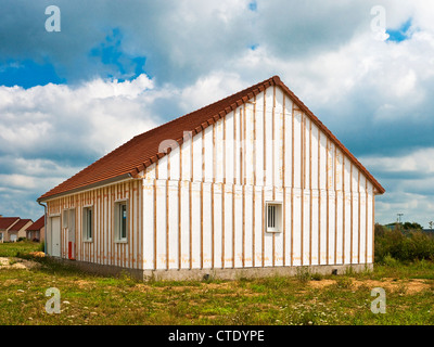 New bungalow house construction - Indre-et-Loire, France. Stock Photo