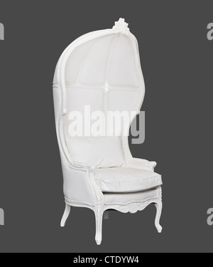 White chair on gray background Stock Photo