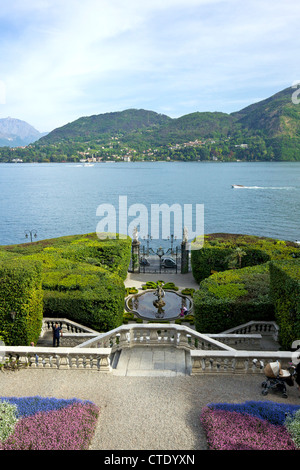 Villa Carlotta gardens in spring sunshine, Tremezzo, Lake Como, Northern Italy, Europe Stock Photo