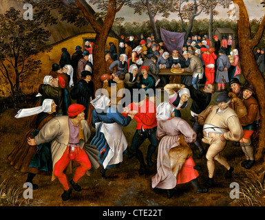 Peasant Wedding Dance, by Pieter Brueghel the Younger, 1607, Musees Royaux des Beaux-Arts, Brussels, Belgium, Europe