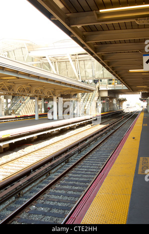 platform on a railway station Stock Photo