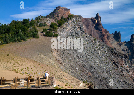 Scenic overlook at Crater Lake National Park located in southern Oregon, USA. Stock Photo