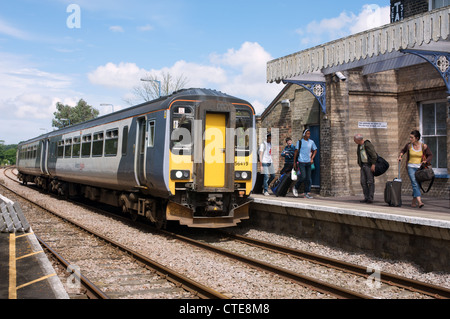 Saxmundam railway station on the 49-mile branch line between Lowestoft and Ipswich, Suffolk, UK. Stock Photo