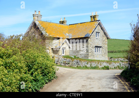 A traditional farm house at gunwalloe near helston in cornwall, uk Stock Photo