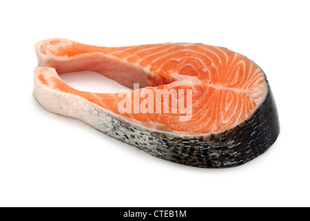 Salmon Raw, Steak Fillet Stock Photo