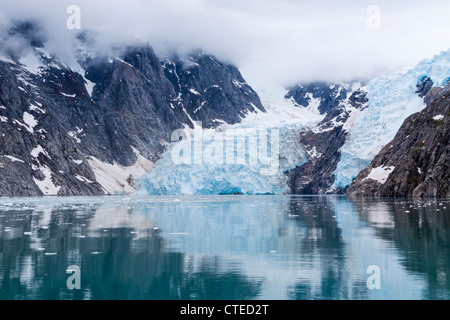 Northwestern Glacier in the Northwestern Fjord of the Kenai Fjords National Park in Alaska. Stock Photo