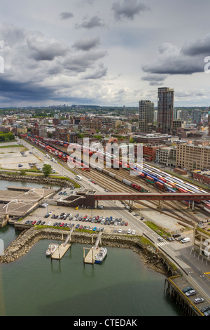Vancouver downtown train station and harbor, in British Columbia, Canada. Stock Photo