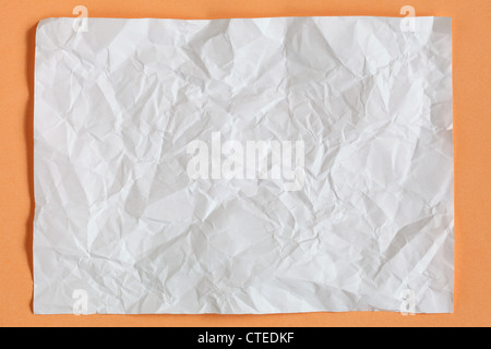 crimp White Paper texture sheet background orange Stock Photo