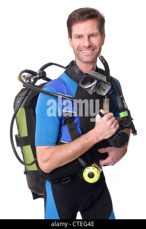 Full isolated studio picture from a diver Stock Photo