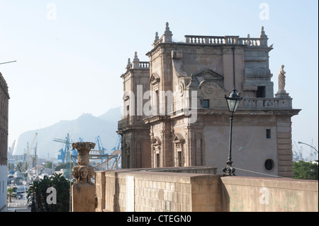 Porta Felice, an original gate into the city of Palermo, Sicily, Italy. Stock Photo