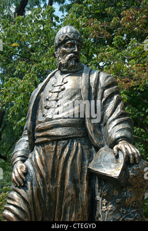 ISTANBUL, TURKEY. A statue of the Ottoman poet, writer and thinker Muhammad bin Suleyman, better known as Fuzuli. 2012. Stock Photo