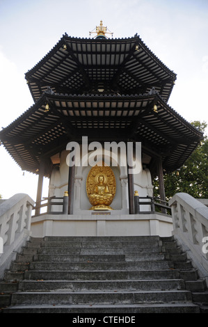 A Buddhist Temple in Battersea Park, London. Stock Photo