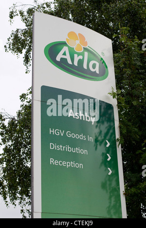 Arla milk processing plant, Ashby de la Zouch, UK. The milk processing plant was the scene of a farmers protest in July 2012. Stock Photo