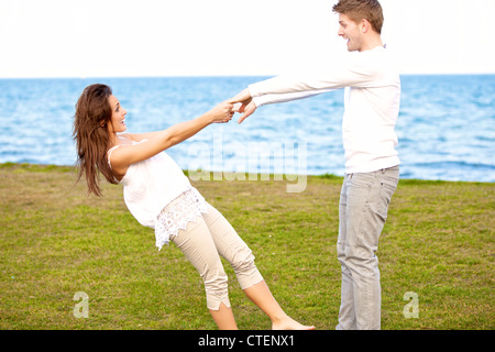 Portrait of a romantic couple dancing Stock Photo