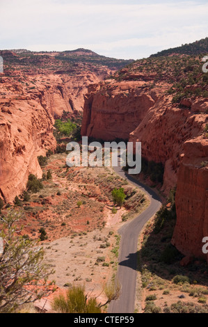 USA Utah travel attraction, scenic road trip drive near Boulder City off Highway 12 Scenic Byway on the Burr Trail. Stock Photo