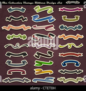 The collection vintage ribbons design set Stock Photo