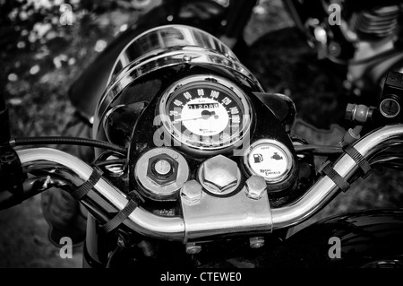 The dashboard motorcycle Royal Enfield Bullet 500 Stock Photo