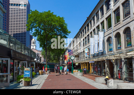 Quincy market in historic downtown Boston, Massachusetts, USA Stock Photo