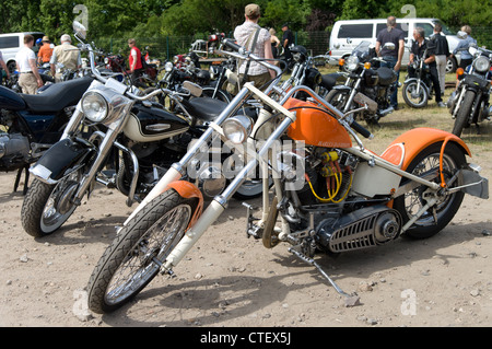 Motorcycle Harley-Davidson Electra Glide and Harley-Davidson Chopper Stock Photo