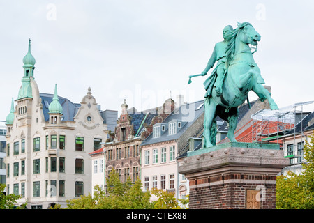 Statue of Absalon on Hojbro square in Copenhagen, Denmark Stock Photo