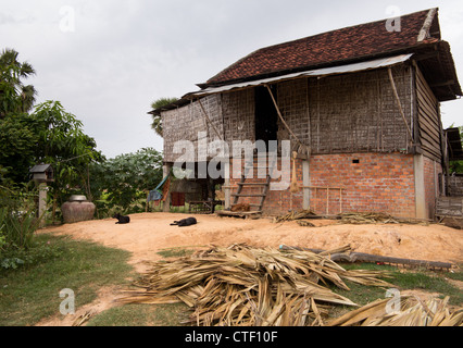 Farmhouse in countryside around Siem Reap in Cambodia Stock Photo