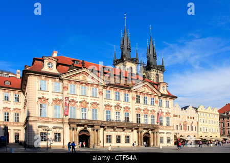 Czech Republic, Prague, Goltz-Kinsky Palace on Old Town Square Stock Photo