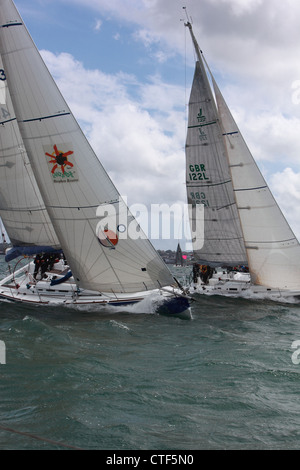 Round the island boat race ,I.O.W Stock Photo