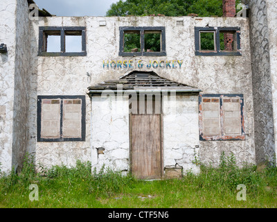 Horse and Jockey pub now disused and derelict, Saddleworth, Greater Manchester,UK. Stock Photo