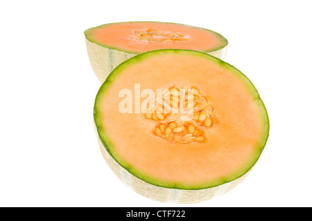 ripe melon photo on the white background Stock Photo