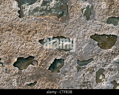 Weathered, cracked wall mortar - France. Stock Photo