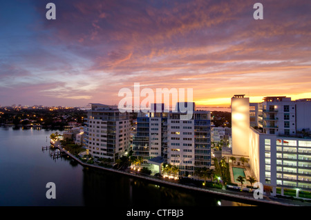 United States Of America, Florida, Miami Beach, new development along Indian Creek Stock Photo