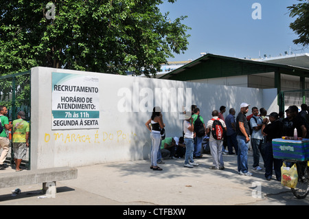 unemployed people waiting for work Maracana stadium Rio de Janeiro Brazil South America Stock Photo