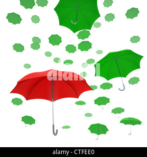Different colorful umbrellas flying high in the air Stock Photo - Alamy