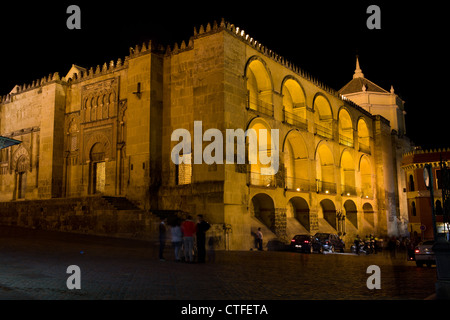 The Mezquita (The Great Mosque) historic architecture at night in Cordoba, Andalusia, Spain. Stock Photo