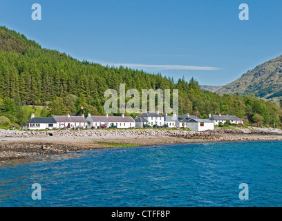 The village of Inverie in Inverie Bay Loch Nevis on Knoydart the West