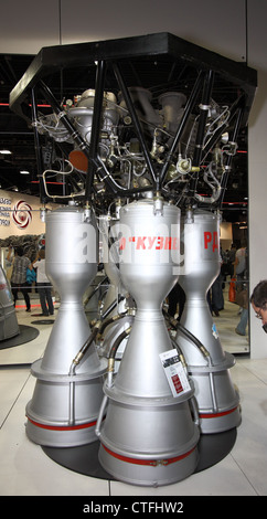 Liquid-propellant rocket engine RD-107A/108A (The international aerospace salon MAKS-2011) Stock Photo