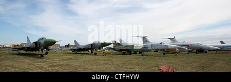 Old planes in Gromov Flight Research Institute territory Stock Photo