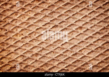 The surface of rusty metal deck - the background Stock Photo